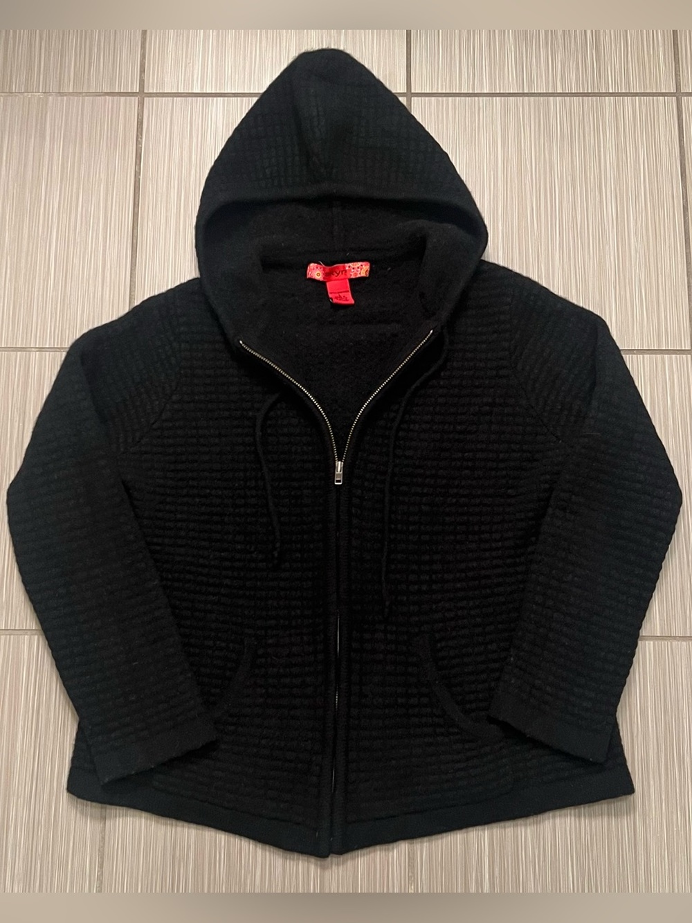 Skyr Lamb’s Wool Black Full Zip Cardigan Sweater Jacket